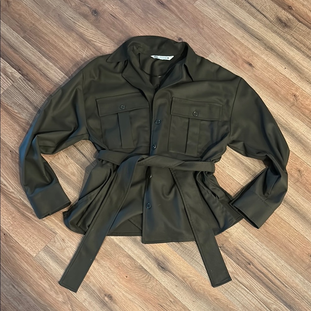 Olive Green Zara Women's Shacket